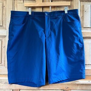Under Armour‎ 40 Shorts Navy Loose Pockets Button Zip Belt Loop Tech Golf Shorts